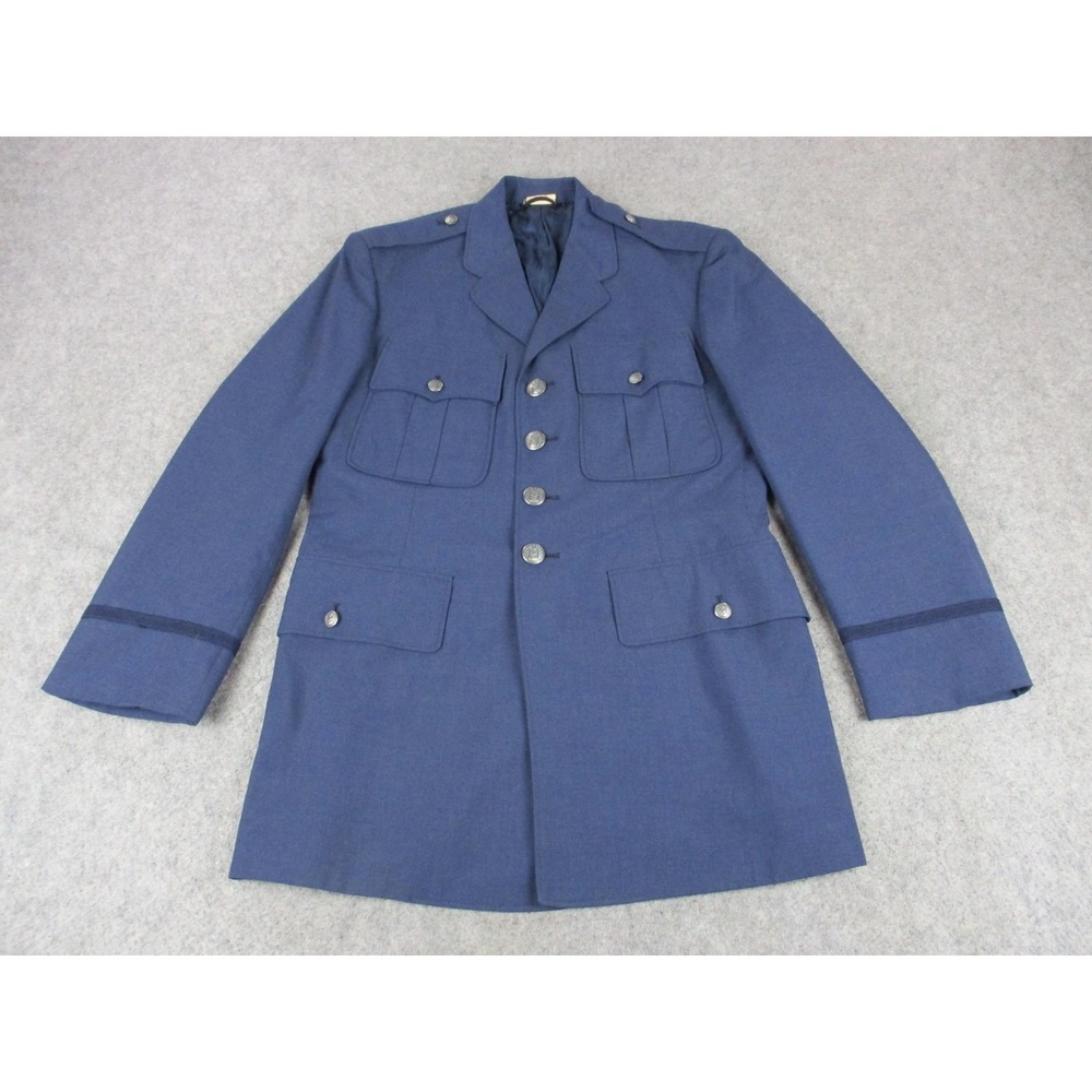 VTG US Air Force Blazer Mens 39 R Blue Military Uniform Service Dress Coat 60s